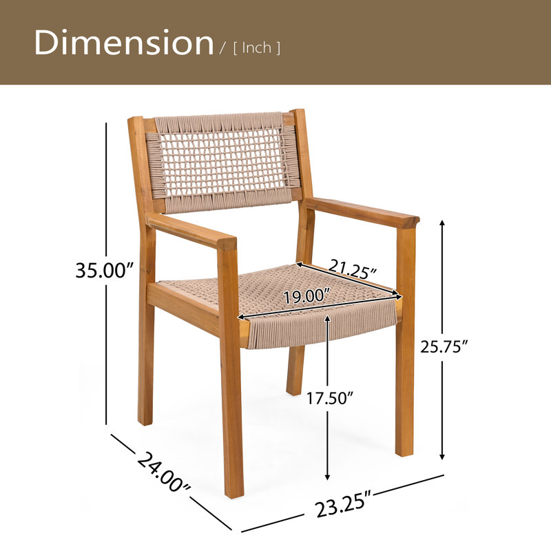 BRAIDED DINING CHAIR(SET OF 2), Light Brown, Natural