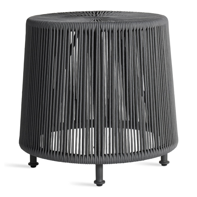 Tether Rope Outdoor Ottoman, Charcoal