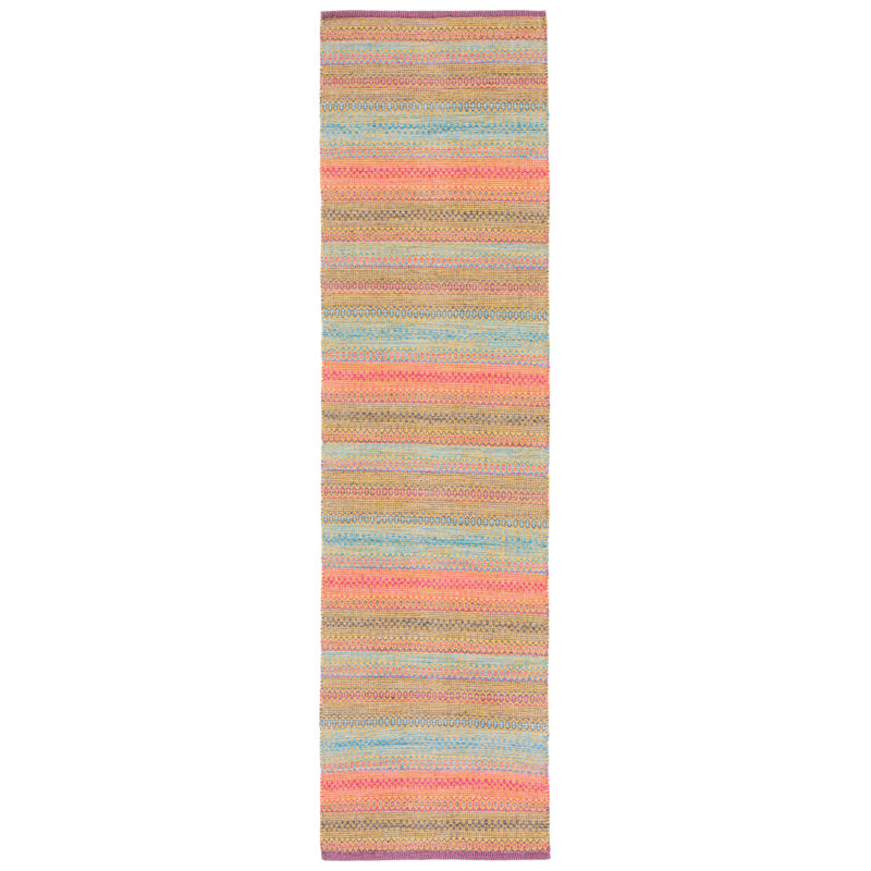 Montauk Flat Weave Cotton Striped Rug, Runner 2'3" x 9'