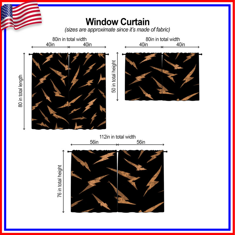 Rideaux de fenêtre Lightning Bolt, 80in x 82in - 2 panels, Sheer