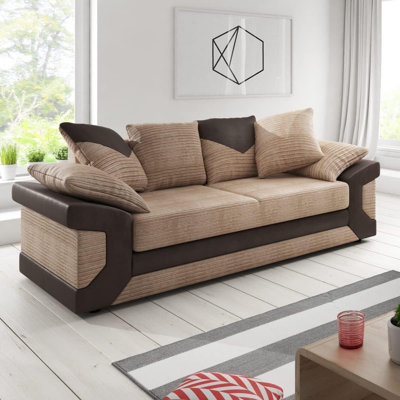 Dino Sofa Modern Fabric Couch With Cushioned Back & Padded Arms