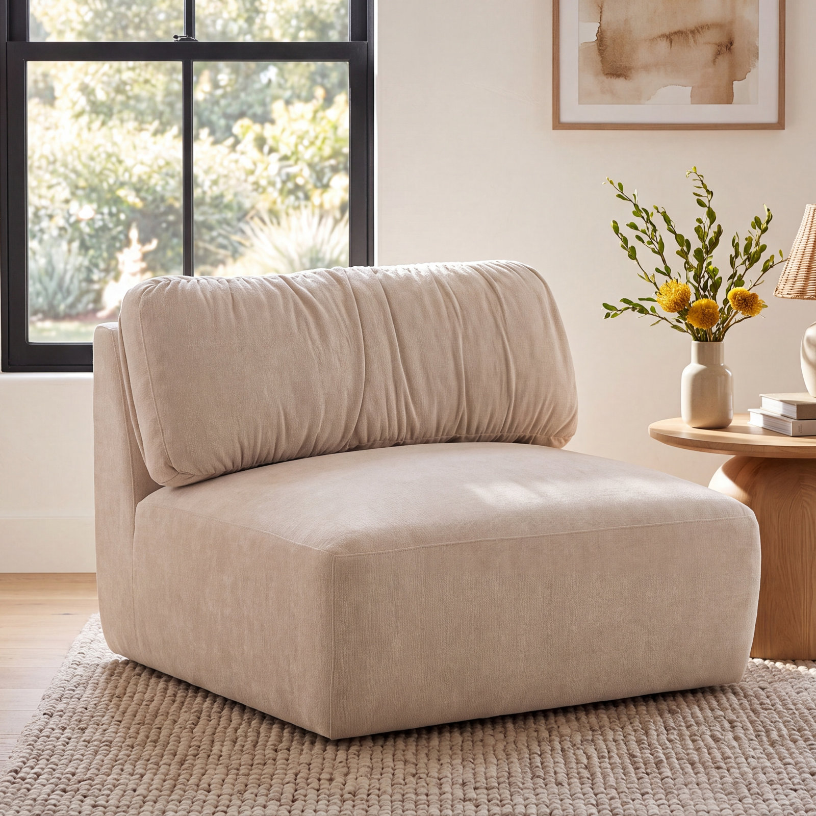 Colette Slipper Chair, Beige
