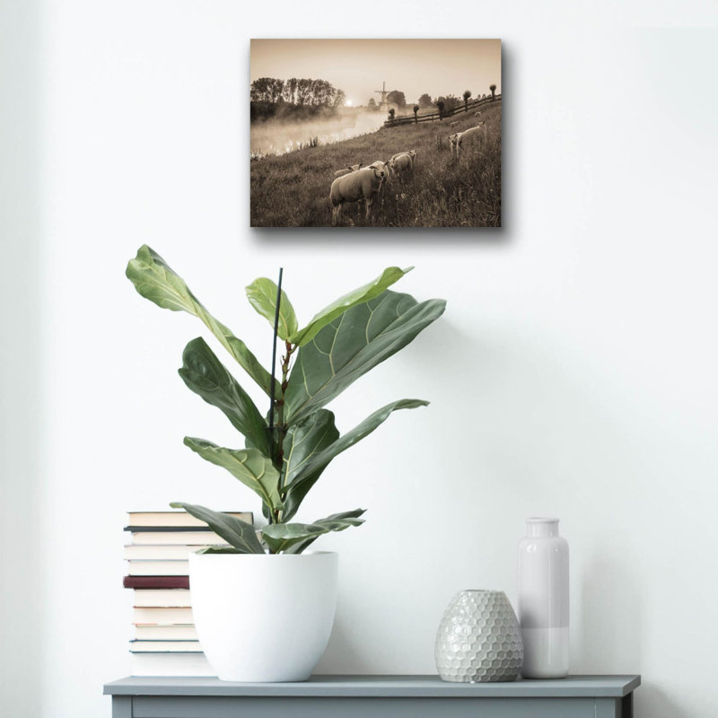  «Grazing Sheep» par Martin Podt, art mural en verre acrylique, 16 po x 12 po