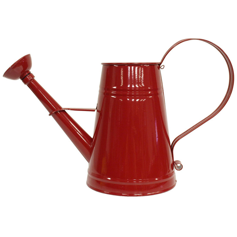 Aldegonda Handmade Metal Table Vase, Red