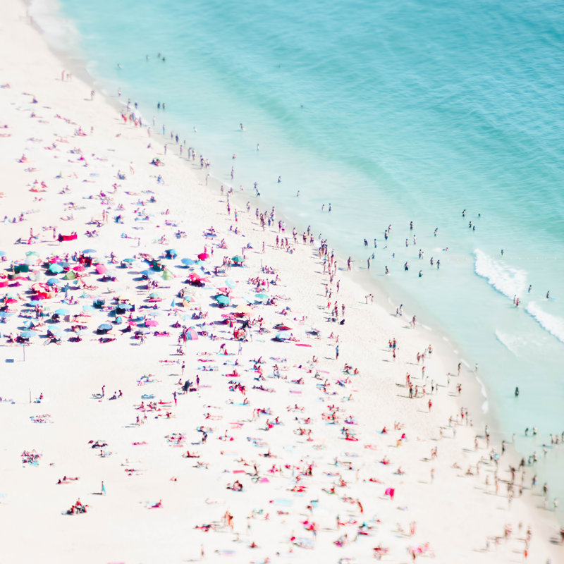 Summer Beach Love, H 12 po x l 12 po, Non, Toile tendue