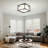 Semi Flush Mount Ceiling Light Fixture, 3-Light Fabric Drum Shade Ceiling Light With Black Metal Frame, Entryway Light Fixtures, Close To Ceiling Light For Bedroom, Living Room, Kitchen, Hallway