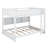 Queen Over Queen Bunk Bed With Storage Cabinets, Solid Wood Bunk Bed With Charging Station, Ladder And Safety Guardrails-1962190552