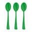 Cuillères de fête jetables en plastique vert - 600 cuillères