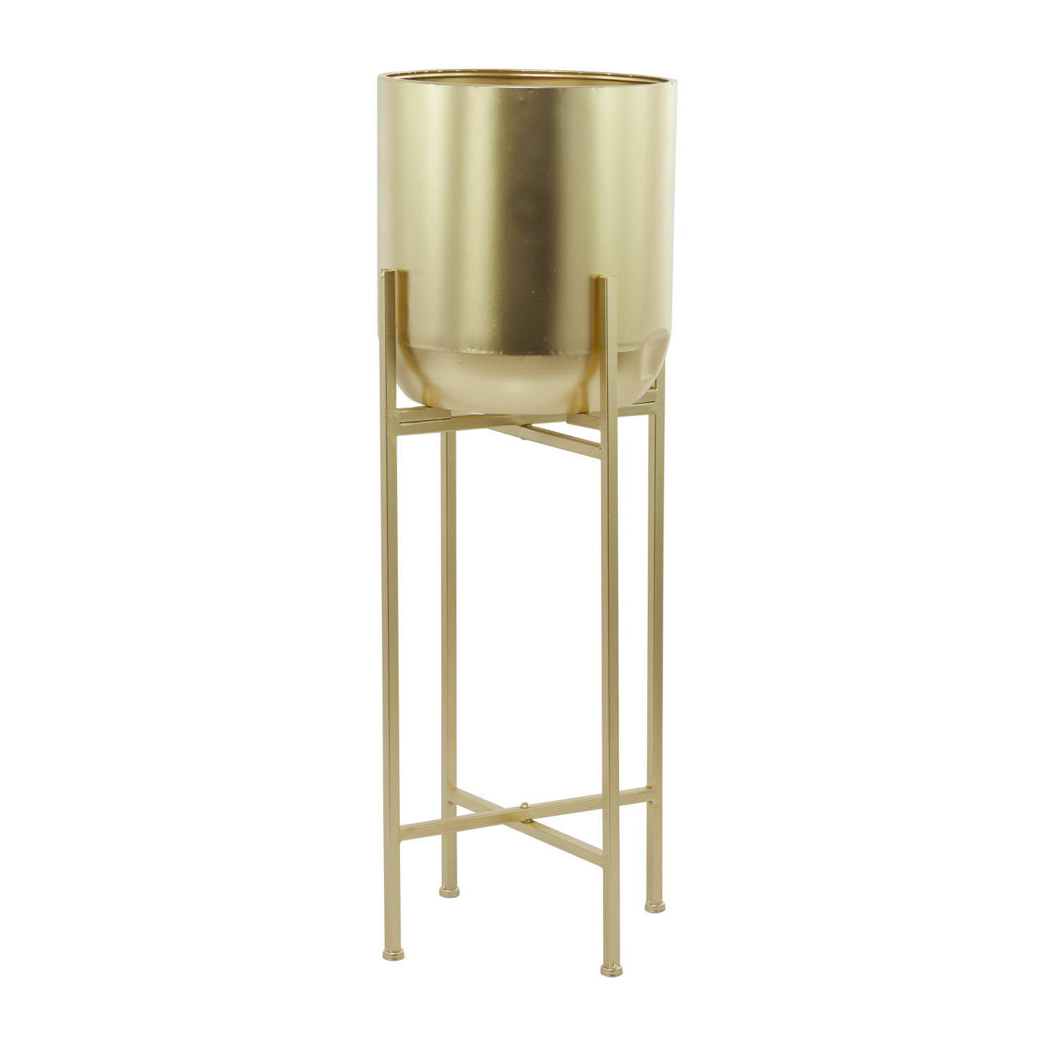 Metal Pot Planter, Gold, 41.2'' H X 13'' W X 13'' D