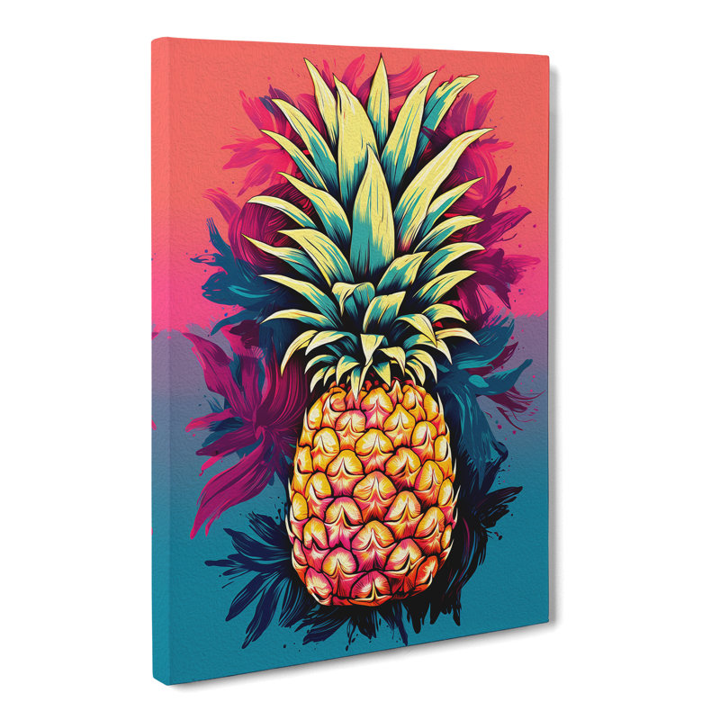 Pineapple Colour Field No.2 - Wrapped Canvas, 60cm H x 40cm W x 3cm D