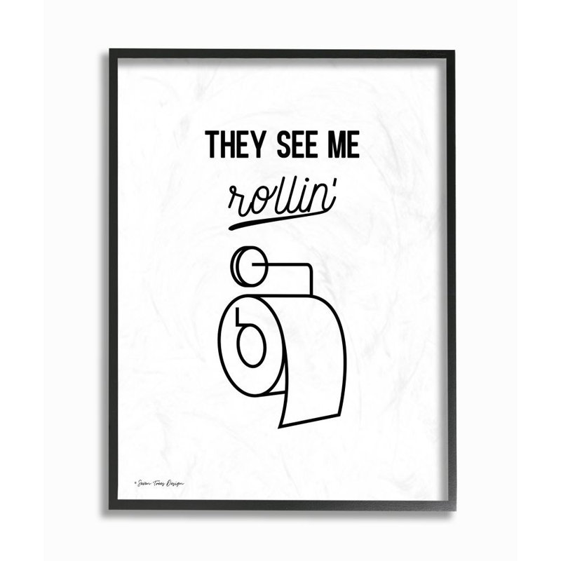 «Ils me regardent Rollin» par Seven Trees Design - reproduction de dessin, Toile tendue, H 20 po x l 16 po