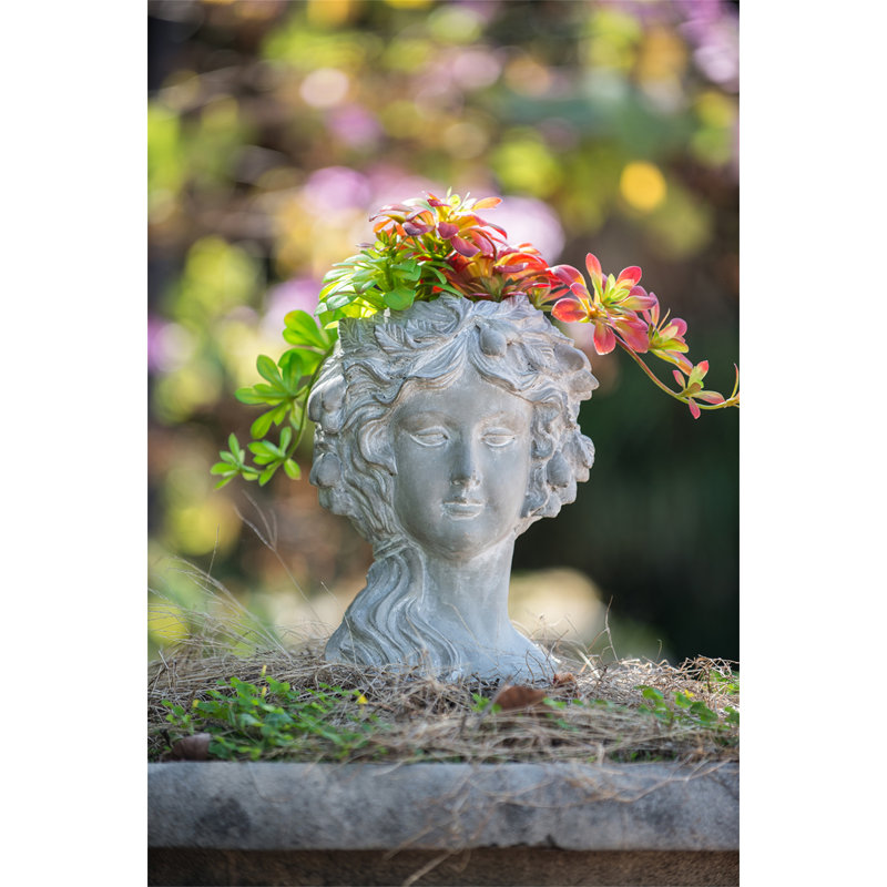 Bethea Pot Planter, 11.6" H x 7.9" W x 8.9" D, Gray