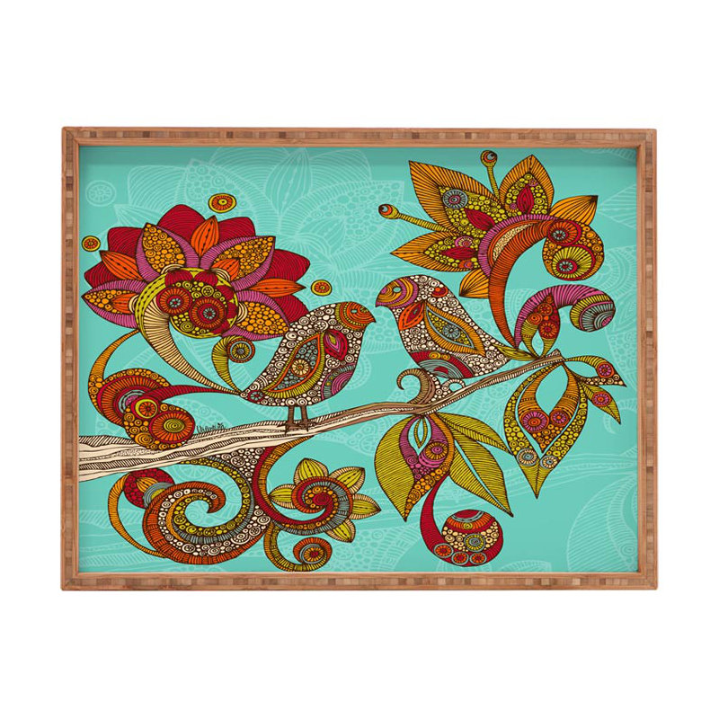 Plateau de table basse repose-pieds/café hello oiseaux