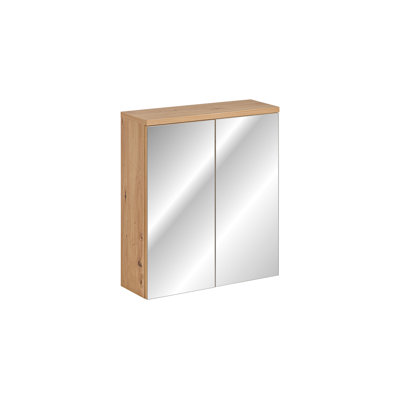 Flurije Surface Mirrored Bathroom Cabinets with Mirror and 2 Adjustable Shelves