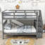 Lit superposé double au dessus d'un lit double avec tablettes Kemper par Viv + Rae ™-1672942614