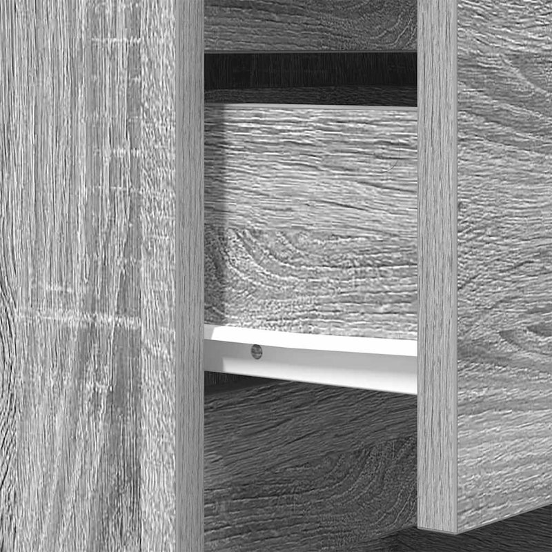 Bedside Cabinets With 3 Drawers 2 Pcs 39X35x65 Cm, Grey Sonoma