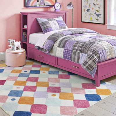 Tapis multicolore lavable et coloré pour enfants