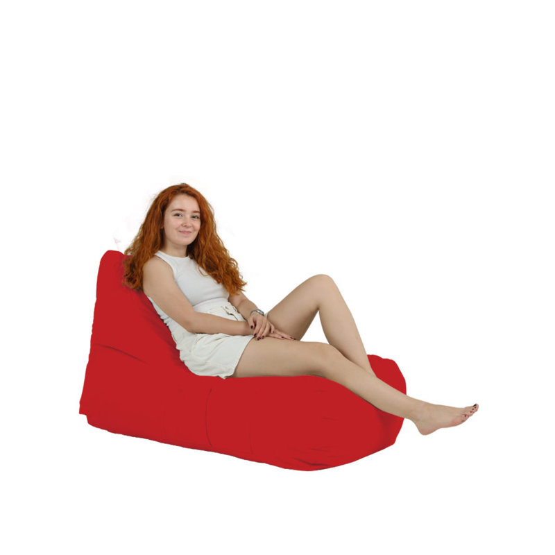 Fauteuil à billes Premium, rouge, 41,3 po x 29,5 po x 41,3 po | 100% polyester imperméable, 100% mousse de styromousse originale | Capacité de poids maximale: 440 lb | Double fermeture à glissière cachée | Parfait pour la détente et le divertissement en plein air