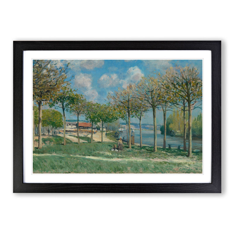 View of Marly from Coeur-Volant by Alfred Sisley - Picture Frame Painting, 27cm H x 36cm W x 2cm D, Black