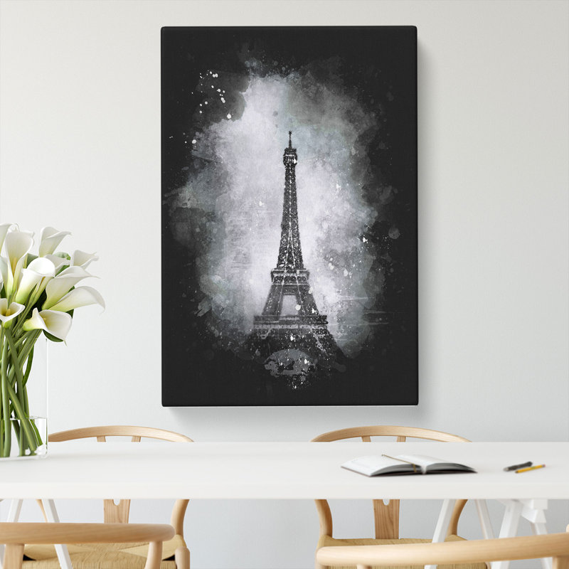 A Moody Eiffel Tower in Paris France - Wrapped Canvas, 50cm H x 35cm W x 3cm D