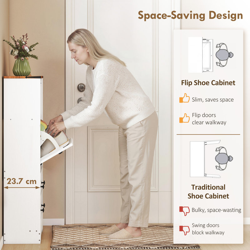 Flip-down Shoe Cabinet
