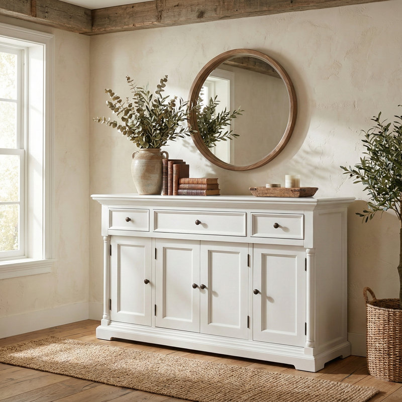 Buffet en bois massif 3 tiroirs