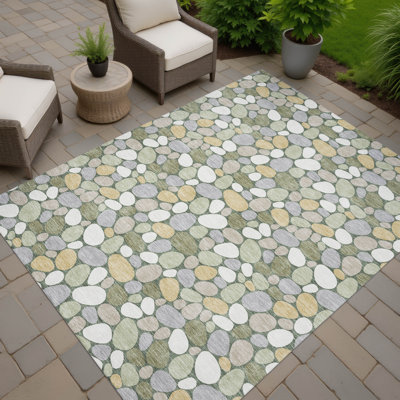 Tapis géométrique intérieur / extérieur lavable à la machine Chantille ACN2817