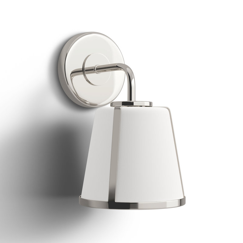 Marietta 1 Light Antique Gold Wall Mount, Polished Nickel