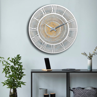 Horloge murale élégante Elegant, 19,7 pouces de diamètre | 100% panneau de fibres à densité moyenne, épaisseur: 0,2 pouce | Design minimaliste élégant pour la décoration de la maison et du bureau | Parfait pour le salon, la chambre à coucher et la cuisine
