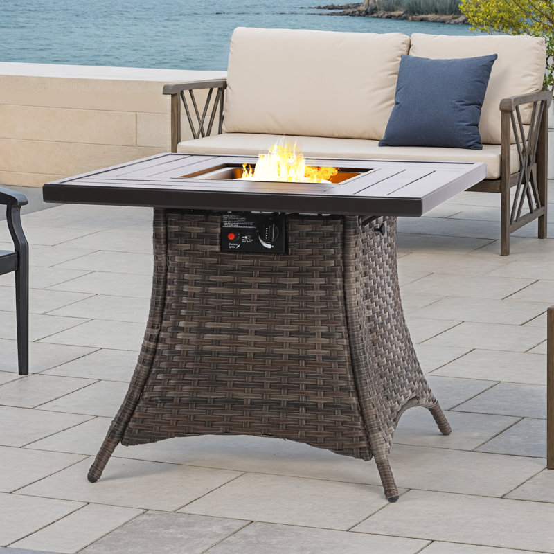 Table de foyer d'extérieur au propane H 25,6 po x l 31,7 po Darrach