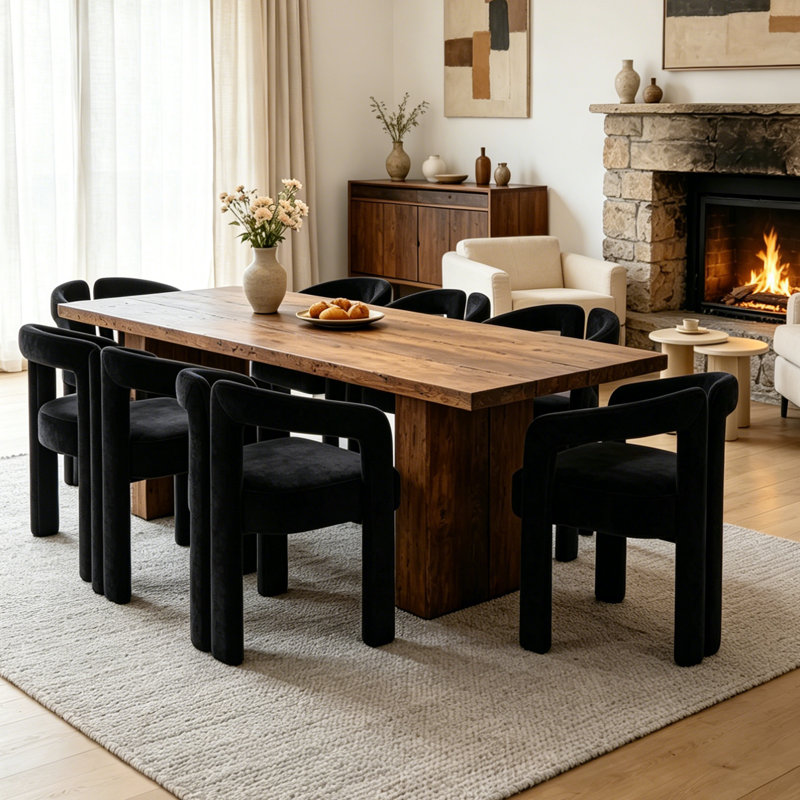 Ensemble de 2 chaises demi-tonneau Accent, Noir, noir, noir, noir