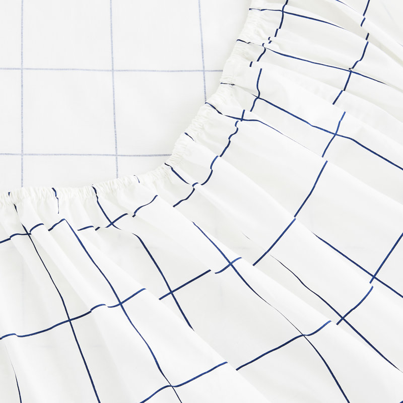 Ensemble de draps T200, Ensemble de draps pour lit simple avec 1 taie d'or, Bleu marine