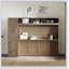 Lit escamotable double avec garde-robe, tiroirs et tablettes ouvertes