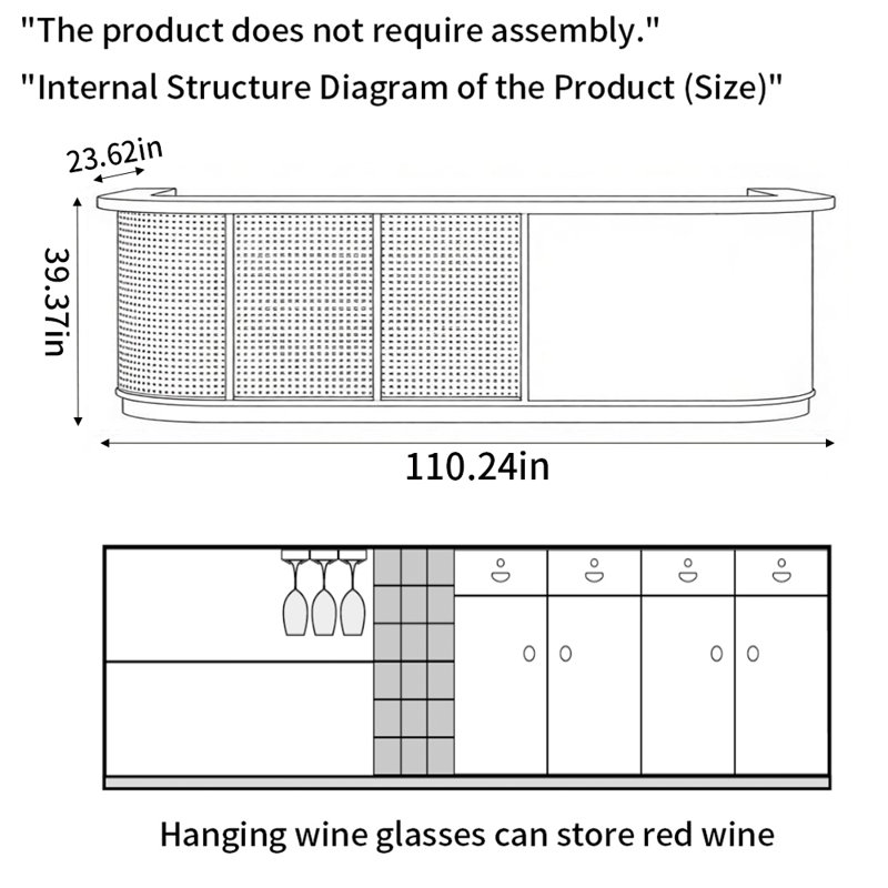 Comptoir de bar Retro Elegance - Élégant multi-usage pour les bars, les bars, les pubs et les espaces de divertissement commerciaux