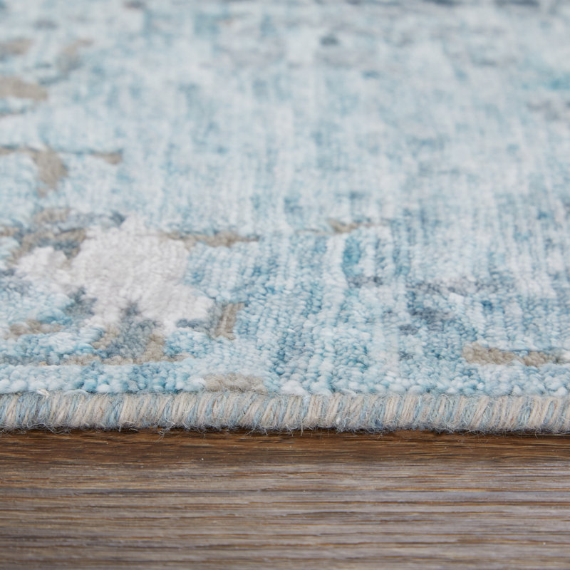 Tapis bleu Tarlisha, Rectangle 9 pi 6 po x 13 pi 6 po