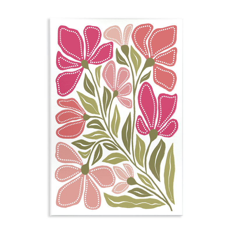 Plaque murale Bold Midcentury Blooms, design par Martina Pavlova, H 15 po x l 10 po