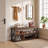 Industrial 3-Tier Shoe Bench, Rustic Wood Entryway Storage Bench With Sturdy Metal Frame