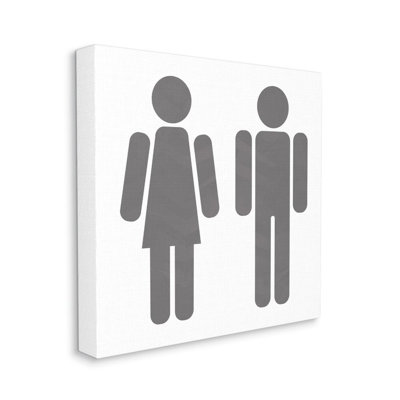 «Mens and Women Restroom Bath Symbols» par Milli Villa, ensemble de 2 reproductions d'art