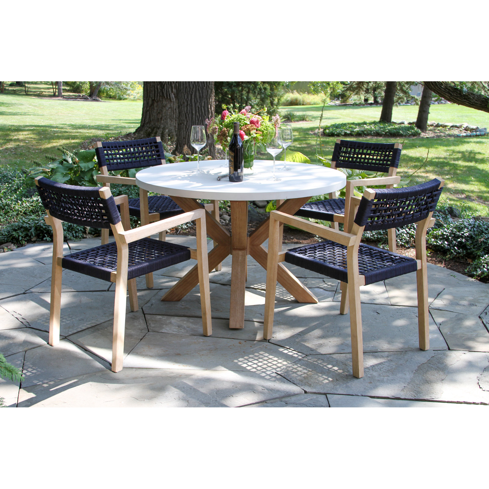 Fleur 48" Eucalyptus Patio Dining Set