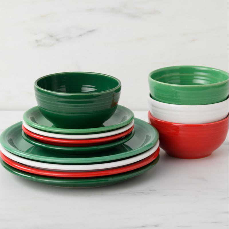 Christmas Bistro Coupe 12-Piece Dinnerware Set