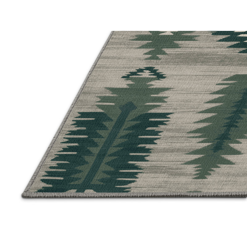Washable Sagebrush Southwestern Area Rug, Square 4'
