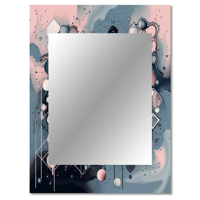 Blue And Orange Vibrant Paradoxes IV - Abstract Mirror, Modern Decorative Wall Mirror, Printed Metal Art
