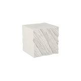 Shear Side Table, Square, White Stone