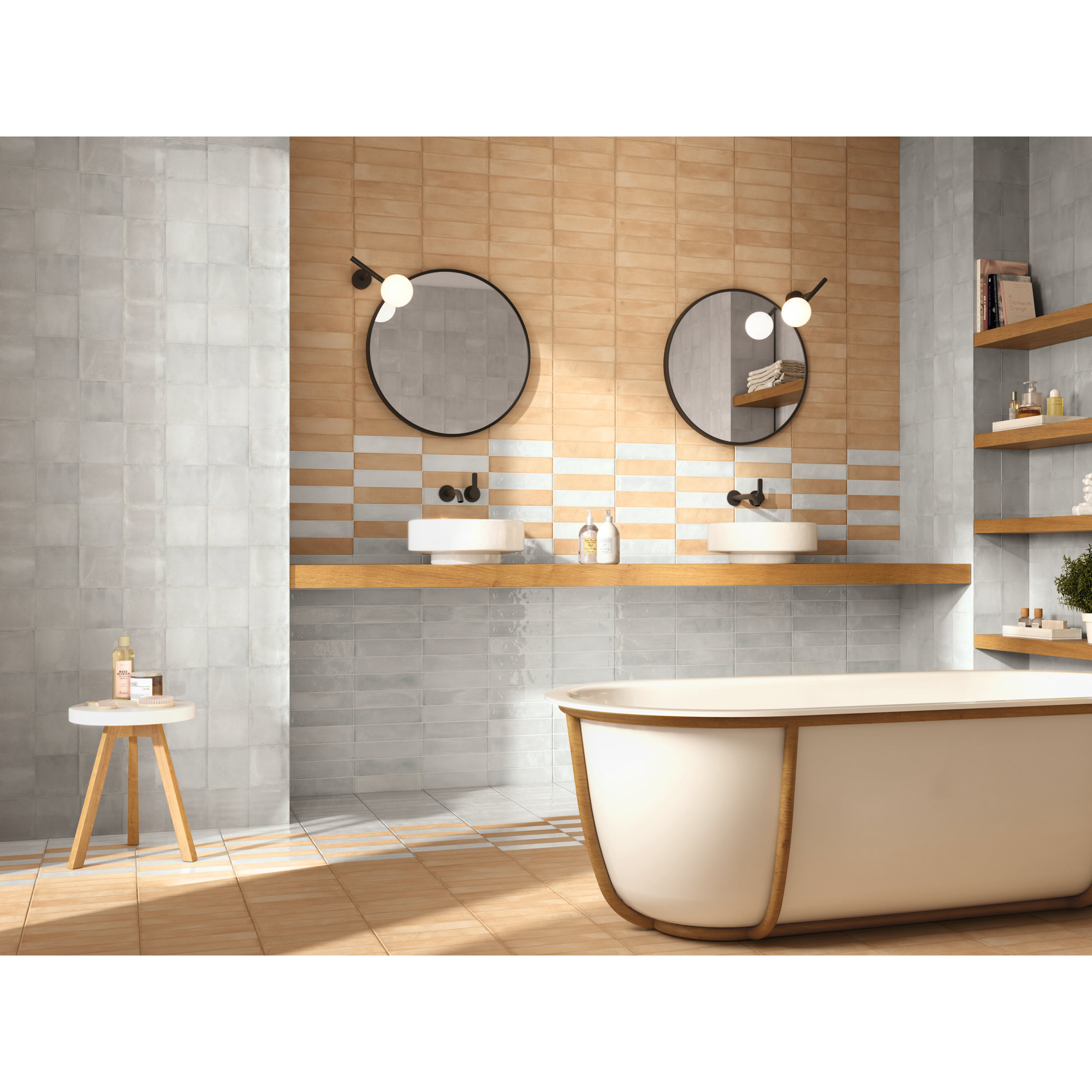 San Miyos 3" x 10" Porcelain Brick Look Subway Wall & Floor Tile, Gray