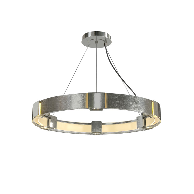 Aura 6 - Light Unique/Statement Drum Chandelier, Sterling