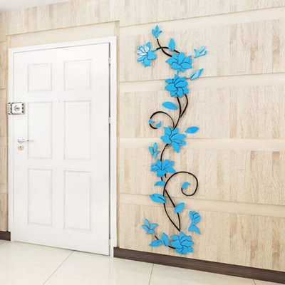 3D fleurs de rotin maison décorations murales pour canapé fond toile de fond salon et couloir autocollants muraux art mural