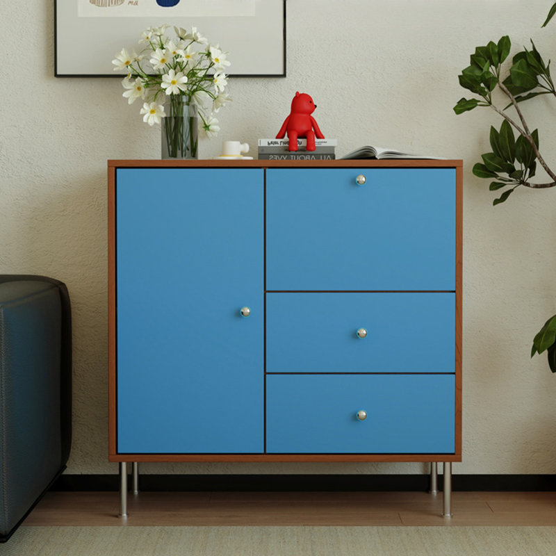 Buffet en bois manufacturé bleu, Bleu