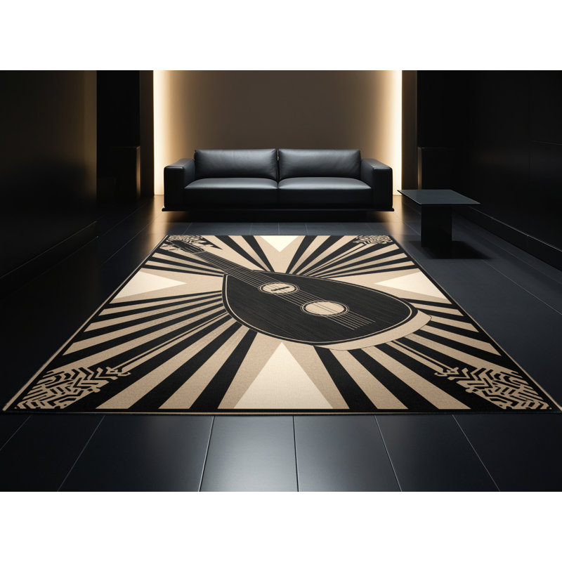Tapis art déco lavable à la machine Pacen Shamisen, 5 x 7