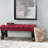 Chic Red Fabric With Diamond Stitching And Stylish Half-Circle Legs Stunning Modern Design Classic Button Tufting