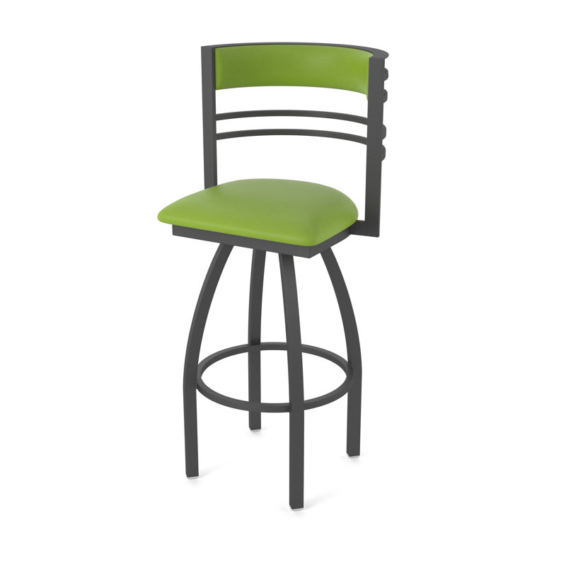 Hunter Swivel Stool, Étain, Tabouret de bar (siège d'une hauteur de 36 po), Vinyle - Canter Kiwi - vert